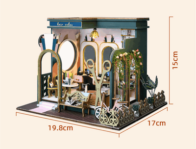 Hair Saloon Mini House Kit l DIY Miniature Kit - ROCOXIA