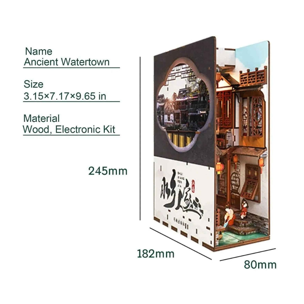 Ancient Watertown DIY Book Nook Kit for Creative Home Decor - ROCOXIA