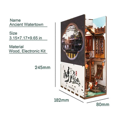 Ancient Watertown DIY Book Nook Kit for Creative Home Decor - ROCOXIA