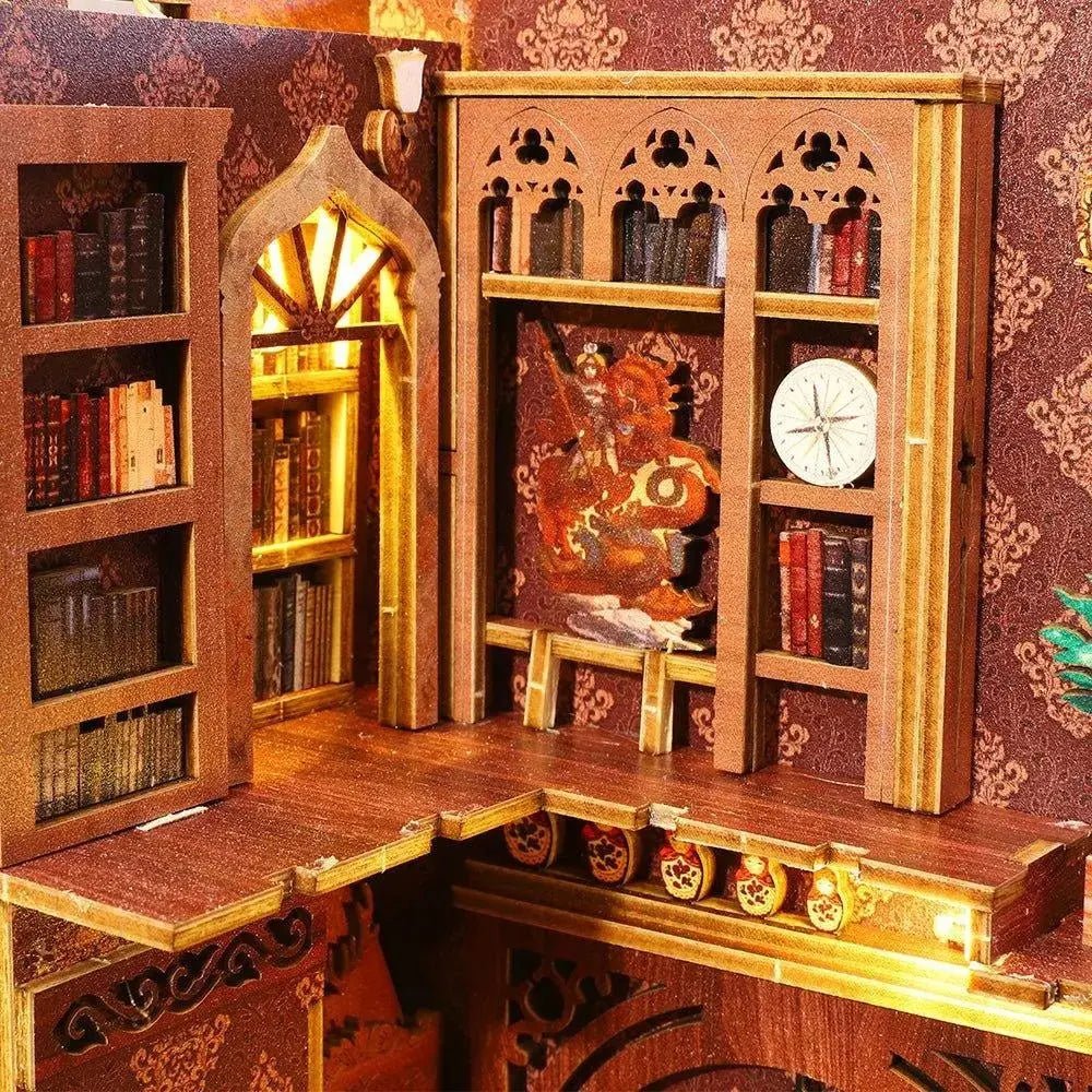 Library of Books DIY Book Nook Kit （With Music Box) – ROCOXIA